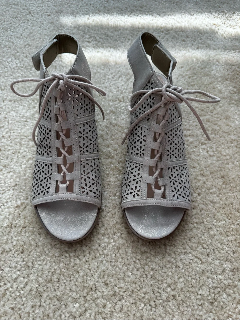 Wonder Nation Lace Up Peep Toe Sandals